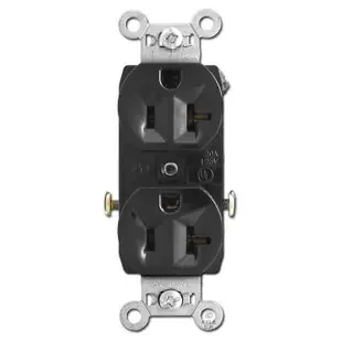 Black 20A Duplex Receptacles