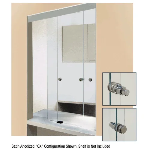 Black Bronze Anodized Sharyn 36″ x 48″ OX Frameless Pass-Thru – C.R. Laurence