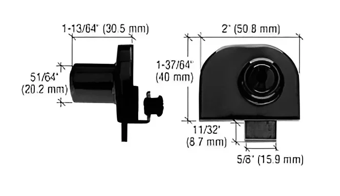 Black Chrome Double Glass Door Lock – Keyed Alike by C.R. Laurence