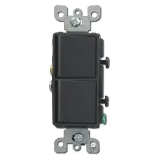 Black Double Decora Rocker Switches