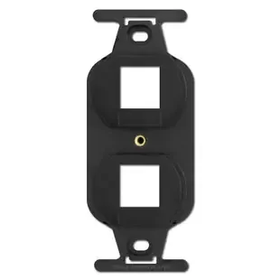 Black Duplex Outlet Insert with 2 QuickPort Jack Openings