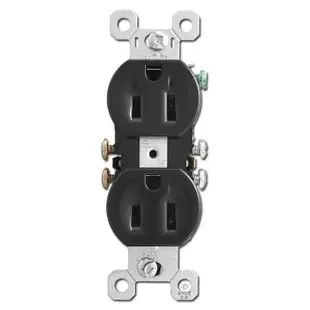 Black Electrical Outlet 15A