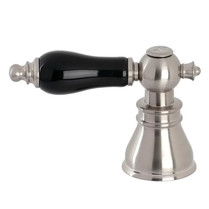 Black Porcelain Lever Handle (Hot Side) – Brushed Nickel by Kingston Brass