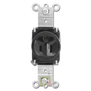Black Round 15A Single Power Outlet