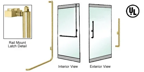 Blumcraft Satin Brass Right Hand Reverse Rail Mount Keyed Access ‘H’ Exterior Panic Handle