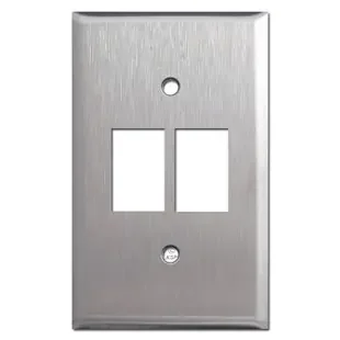 Bracket Mount Wall Plate for 2 Low Volt GE Switches – Stainless Steel