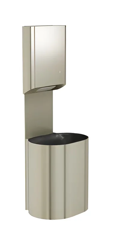 Bradley Towel/Waste Unit – Surface Mounted P-Shape, 14 GAL Brushed Nickel