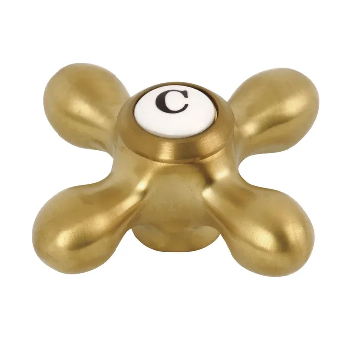 Brass Cross Handle (Cold Side), Brushed Brass – Kingston Brass