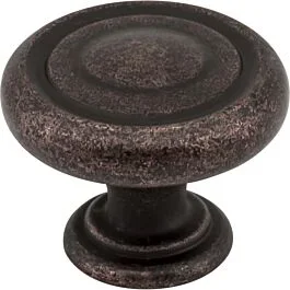 Bremen 1 Style Cabinet Hardware Knob, Distressed Oil Rubbed Bronze 1-1/4 Inch Diameter