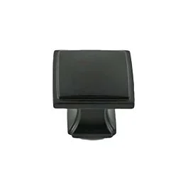 Bridges Square Style 1-1/4 Inch Overall Length Matte Black Cabinet Hardware Knob