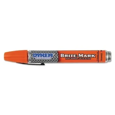 BRITE-MARK 40 Threaded Cap/Barrel Permanent Paint Marker, Valve Action, Medium, Orange