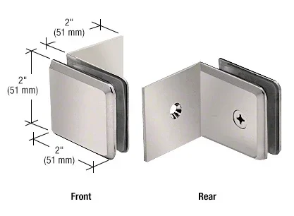 Brushed Nickel Fixed Panel Beveled Clamp With Large Leg – C.R. Laurence