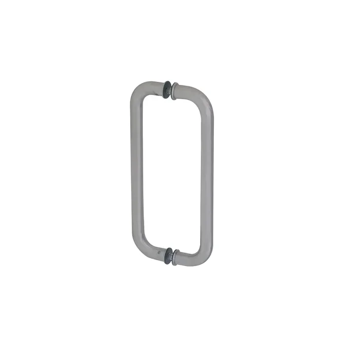 Brushed Stainless 10″ Back-to-Back Glass Mounted Standard Pull Handle by C.R. Laurence
