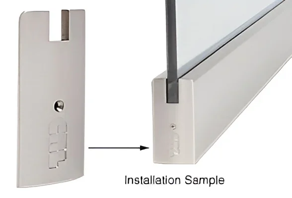 Brushed Stainless 4″ Square End Cap for Sidelite Rails – C.R. Laurence