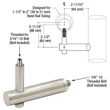 Brushed Stainless Coastal Series Post Mounted Hand Rail Bracket by C.R. Laurence