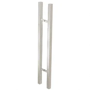 Brushed Stainless Glass Mounted Square Ladder Style Pull Handle – 36″