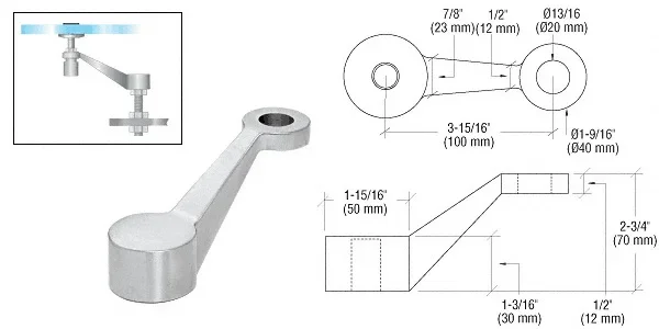 Brushed Stainless Heavy Duty 1 Arm Column Mount Spider Fitting – C.R. Laurence