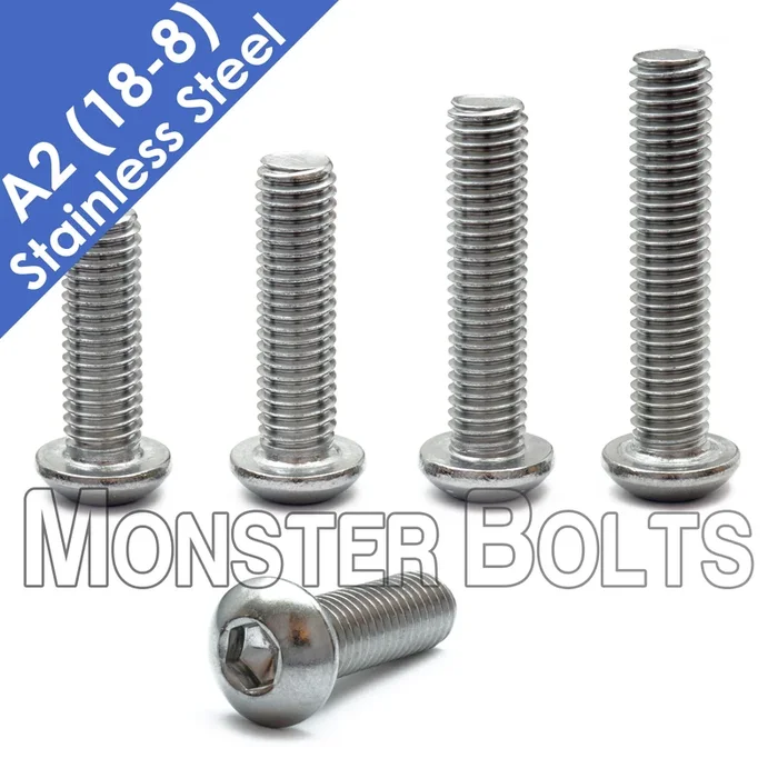 Bulk 1/2″-13 Stainless Steel Button Socket Cap Screws – 18-8 (A2)
