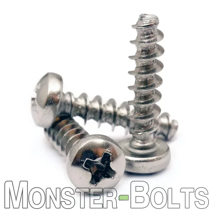 Bulk #8-16 Phillips Pan Head PT 48-2 Thread-Forming Screws – 18-8 Stainless Steel, Passivated & Waxed