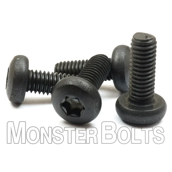 Bulk #8-32 6-Lobe Pan Head Machine Screws – 18-8 Stainless Black Oxide
