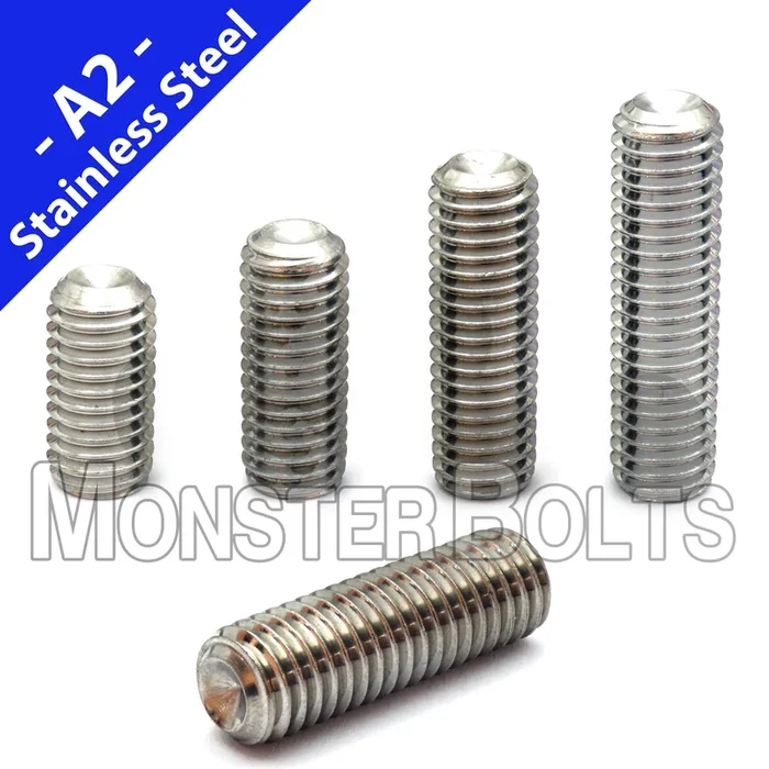 Bulk M1.6-0.35 Socket Set Screws, Cup Point, A2 Stainless (ISO 4029)