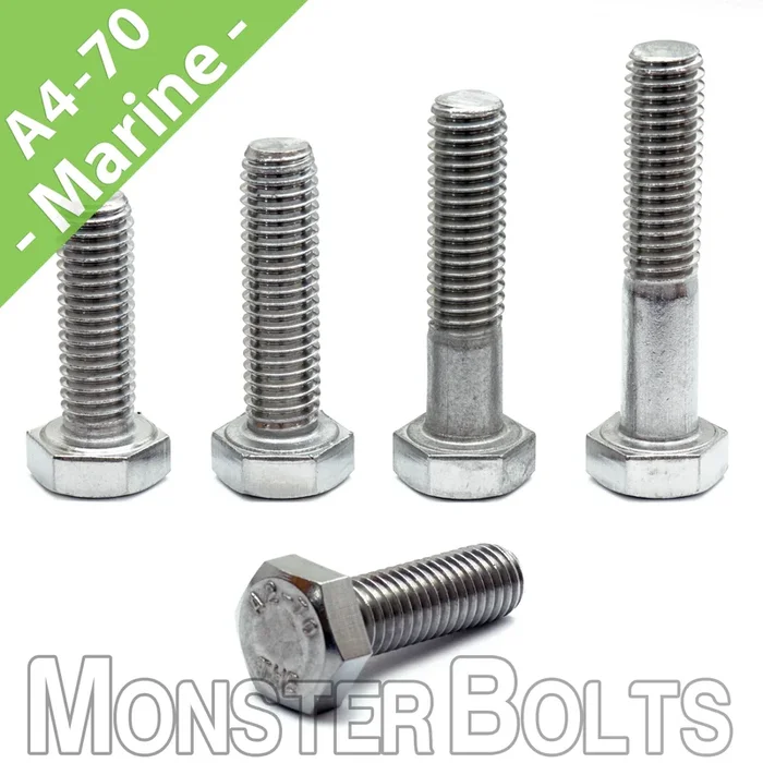 Bulk M22-2.50 DIN 933 / 931 Hex Cap Screws Coarse Stainless A4 (316)