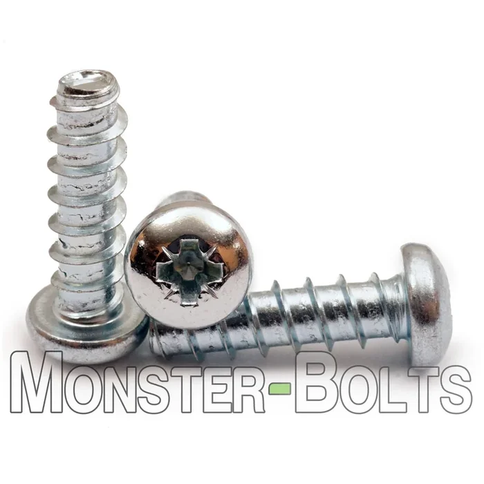 Bulk M6 Pozi Pan 45° Plastite Thread-Rolling / Thread-Forming Screws – A2 Stainless, Passivated & Waxed – Monster Bolts