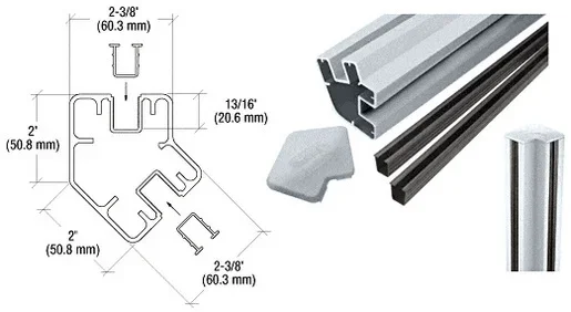 C.R. Laurence Mill AWS 48″ Long 2″ x 2-3/8″ Rectangular 135 Degree Post Kit