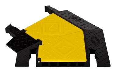 Cable Protector – Yellow Jacket – 5-Ch – 1.25″ – Left Turn – Dog Bone – Yellow/Black – 65 – 200 Lb Load – YJ5TL-125-Y/B