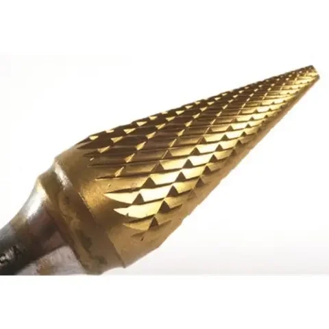 Carbide burr Cone Dbl cut 1/2-7/8 tin