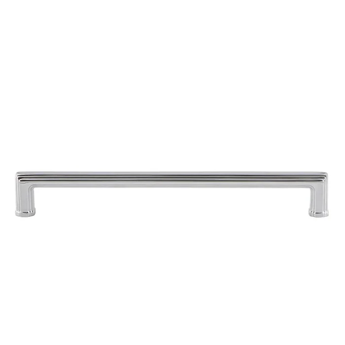 Carr 8″ Brass Handle Pull in Bright Chrome – Grandeur Premium Cabinet Hardware