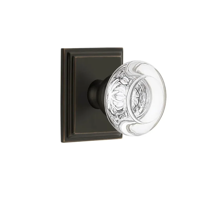 Carr Square Rosette with Bordeaux Crystal Knob – Timeless Bronze Double Dummy
