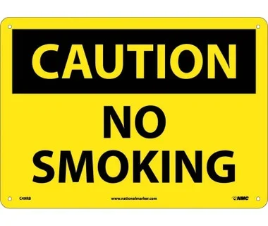 Caution: No Smoking – 10X14 – Rigid Plastic – C49RB