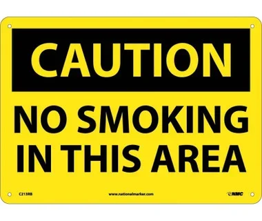 Caution: No Smoking In This Area – 10X14 – Rigid Plastic – C213RB