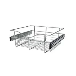 Chrome Closet Pullout Basket, 18 X 16 X 7 in