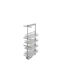 Chrome Solid Bottom Pantry Pullout Soft Close, 13-1/4 to 19-7/8 X 21-11/16 X 43-3/8 to 50-3/4 in