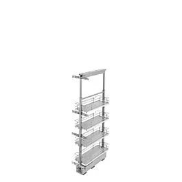 Chrome Solid Bottom Pantry Pullout Soft Close, 8-1/4 to 11-7/8 X 21-11/16 X 43-3/8 to 50-3/4 in