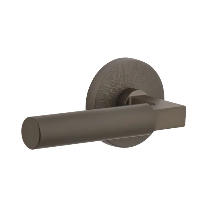 Circolo Linen Rosette with Contempo Lever in Titanium Gray | Viaggio Luxury Door Hardware