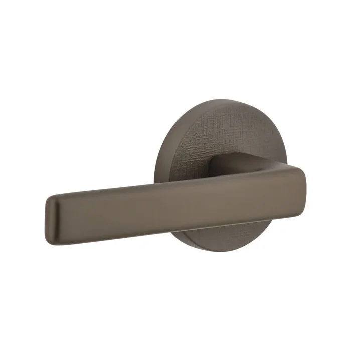 Circolo Linen Rosette with Lusso Lever – Titanium Gray Door Hardware