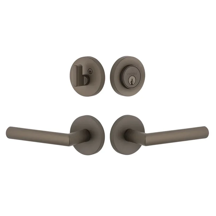 Circolo Rosette Entry Set with Moderno Lever – Titanium Gray