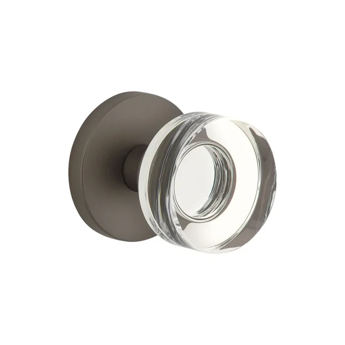 Circolo Rosette with Circolo Crystal Knob – Titanium Gray