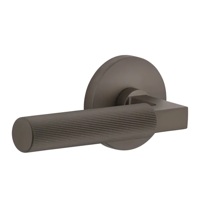 Circolo Rosette with Contempo Fluted Lever in Titanium Gray – Left Handed Door Hardware