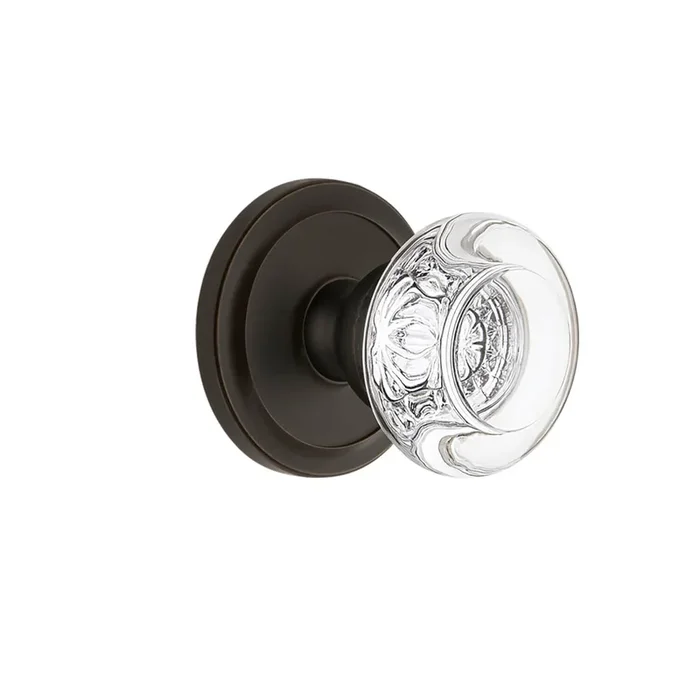 Circulaire Rosette with Bordeaux Crystal Knob – Timeless Bronze Finish