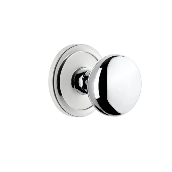 Circulaire Rosette with Fifth Avenue Knob in Bright Chrome – Premium Door Hardware