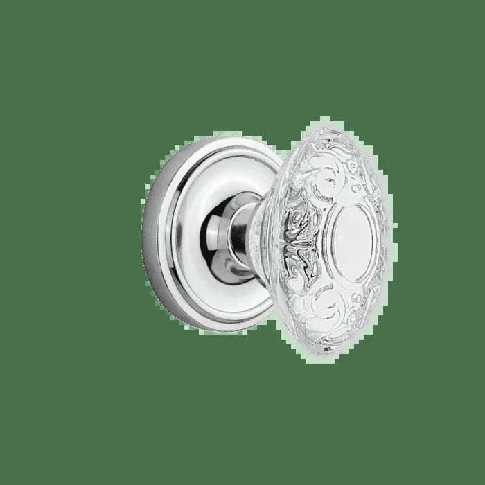 Classic Rosette with Crystal Victorian Knob in Bright Chrome – Nostalgic Hardware