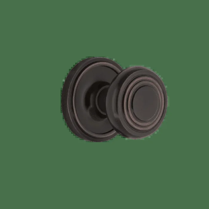 Classic Rosette with Deco Knob in Timeless Bronze – Nostalgic Vintage Door Hardware