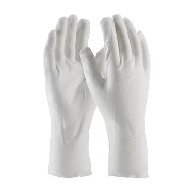 CleanTeam Heavy Weight Cotton Lisle Inspection Glove w/Unhemmed Cuff – 12″ – White – 1/DZ – 330-PIP97-540/12