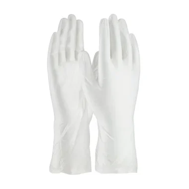 CleanTeam Single Use Class 100 Cleanroom Vinyl Glove w/Finger Textured Grip – 12″ – Clear – 1/CS – 100-2830