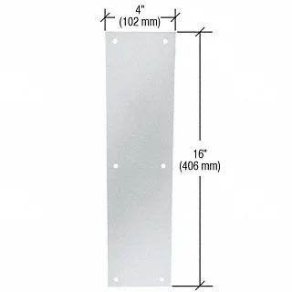 Clear Anodized Push Plates 4″ x 16″ by C.R. Laurence