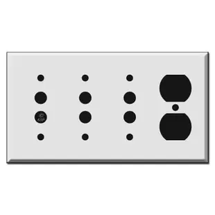 Combination 3 Pushbutton 1 Duplex Outlet Switch Plates